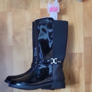 Children's Palace Black Riding Boots with Bling Buckle